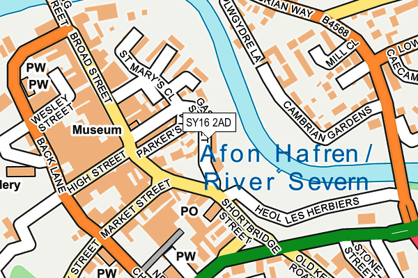 SY16 2AD map - OS OpenMap – Local (Ordnance Survey) SY16 2AD map - OS OpenMap – Local (Ordnance Survey)