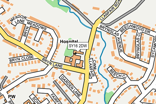 SY16 2DW map - OS OpenMap – Local (Ordnance Survey) SY16 2DW map - OS OpenMap – Local (Ordnance Survey)