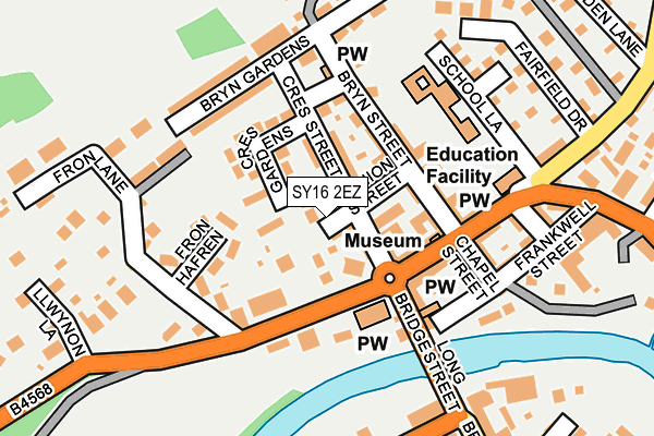 SY16 2EZ map - OS OpenMap – Local (Ordnance Survey) SY16 2EZ map - OS OpenMap – Local (Ordnance Survey)