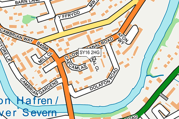 SY16 2HG map - OS OpenMap – Local (Ordnance Survey) SY16 2HG map - OS OpenMap – Local (Ordnance Survey)