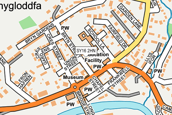 SY16 2HN map - OS OpenMap – Local (Ordnance Survey) SY16 2HN map - OS OpenMap – Local (Ordnance Survey)