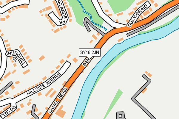 SY16 2JN map - OS OpenMap – Local (Ordnance Survey) SY16 2JN map - OS OpenMap – Local (Ordnance Survey)