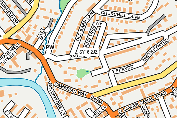 SY16 2JZ map - OS OpenMap – Local (Ordnance Survey) SY16 2JZ map - OS OpenMap – Local (Ordnance Survey)