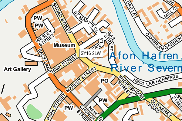 SY16 2LW map - OS OpenMap – Local (Ordnance Survey) SY16 2LW map - OS OpenMap – Local (Ordnance Survey)