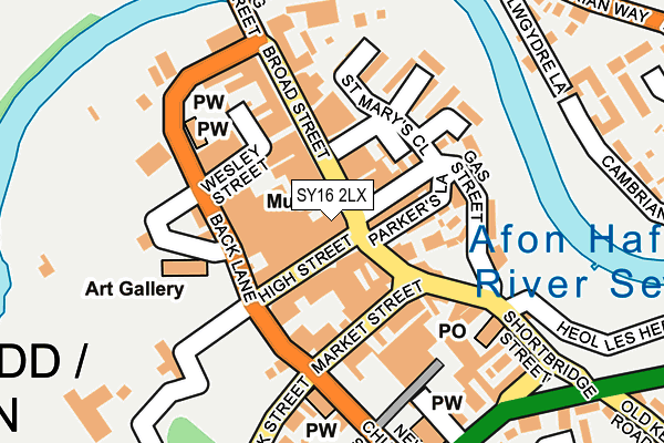 SY16 2LX map - OS OpenMap – Local (Ordnance Survey) SY16 2LX map - OS OpenMap – Local (Ordnance Survey)