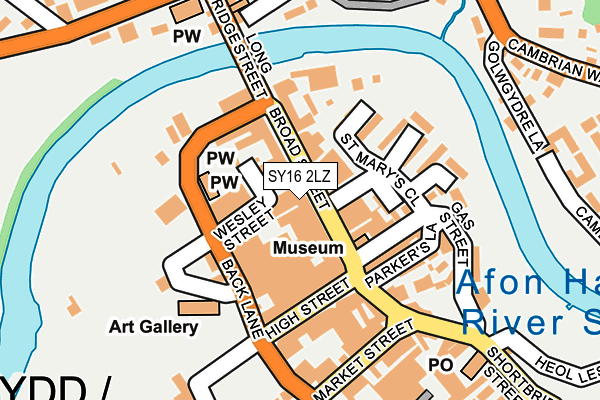SY16 2LZ map - OS OpenMap – Local (Ordnance Survey) SY16 2LZ map - OS OpenMap – Local (Ordnance Survey)