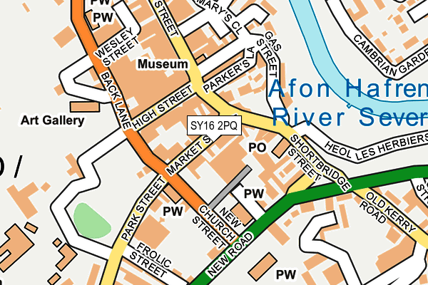 SY16 2PQ map - OS OpenMap – Local (Ordnance Survey) SY16 2PQ map - OS OpenMap – Local (Ordnance Survey)