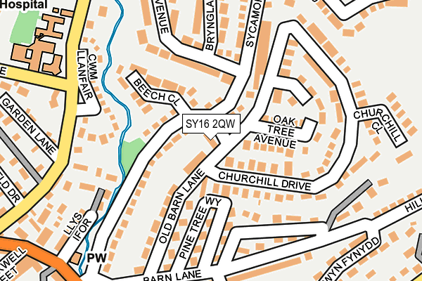 SY16 2QW map - OS OpenMap – Local (Ordnance Survey) SY16 2QW map - OS OpenMap – Local (Ordnance Survey)