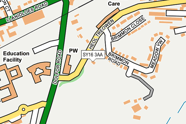 SY16 3AA map - OS OpenMap – Local (Ordnance Survey) SY16 3AA map - OS OpenMap – Local (Ordnance Survey)