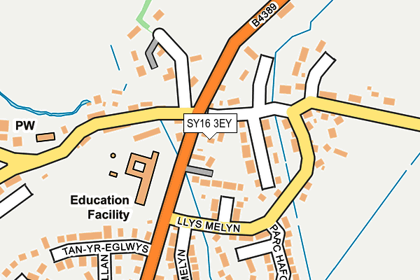 SY16 3EY map - OS OpenMap – Local (Ordnance Survey) SY16 3EY map - OS OpenMap – Local (Ordnance Survey)