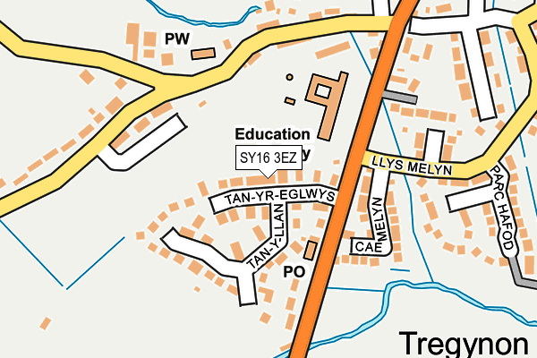 SY16 3EZ map - OS OpenMap – Local (Ordnance Survey)