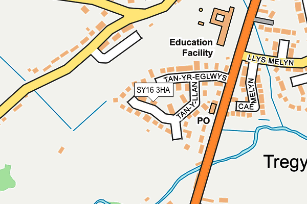 SY16 3HA map - OS OpenMap – Local (Ordnance Survey) SY16 3HA map - OS OpenMap – Local (Ordnance Survey)