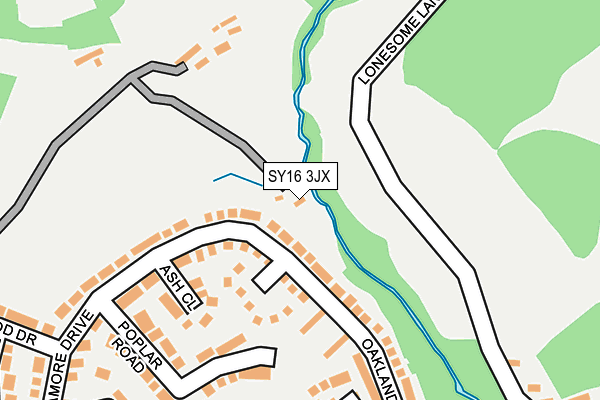 SY16 3JX map - OS OpenMap – Local (Ordnance Survey) SY16 3JX map - OS OpenMap – Local (Ordnance Survey)