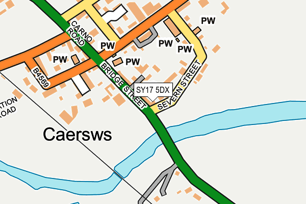 SY17 5DX map - OS OpenMap – Local (Ordnance Survey)