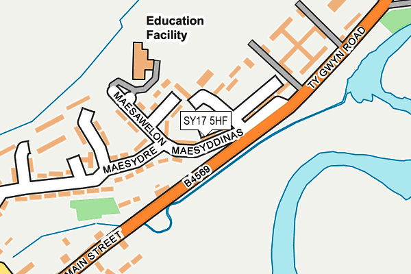 SY17 5HF map - OS OpenMap – Local (Ordnance Survey)