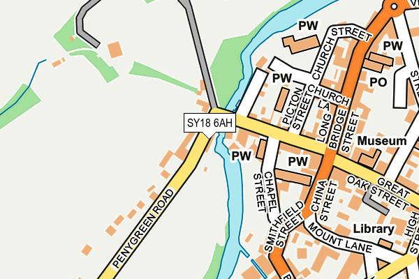 SY18 6AH map - OS OpenMap – Local (Ordnance Survey) SY18 6AH map - OS OpenMap – Local (Ordnance Survey)