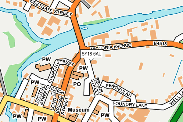 SY18 6AU map - OS OpenMap – Local (Ordnance Survey) SY18 6AU map - OS OpenMap – Local (Ordnance Survey)