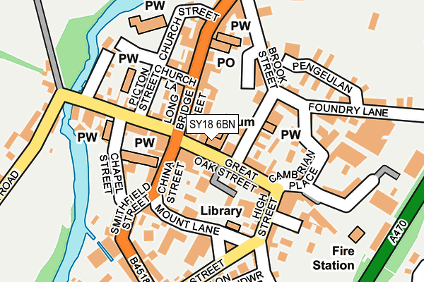 SY18 6BN map - OS OpenMap – Local (Ordnance Survey)