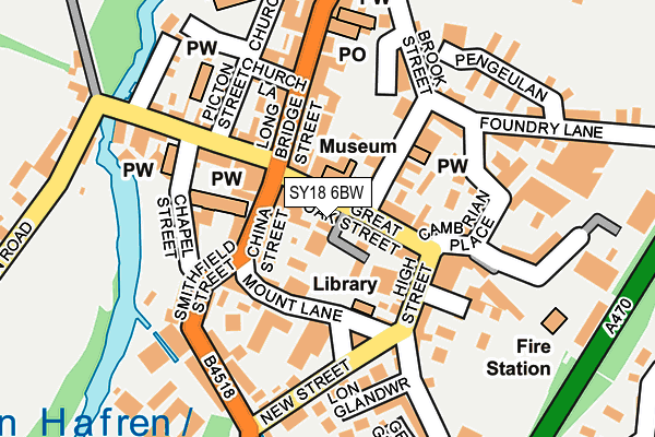 SY18 6BW map - OS OpenMap – Local (Ordnance Survey) SY18 6BW map - OS OpenMap – Local (Ordnance Survey)