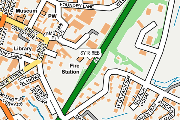 SY18 6EB map - OS OpenMap – Local (Ordnance Survey) SY18 6EB map - OS OpenMap – Local (Ordnance Survey)