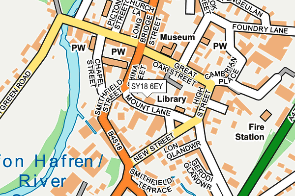 SY18 6EY map - OS OpenMap – Local (Ordnance Survey) SY18 6EY map - OS OpenMap – Local (Ordnance Survey)