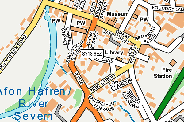 SY18 6EZ map - OS OpenMap – Local (Ordnance Survey) SY18 6EZ map - OS OpenMap – Local (Ordnance Survey)