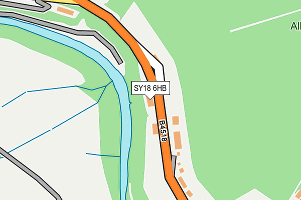 SY18 6HB map - OS OpenMap – Local (Ordnance Survey) SY18 6HB map - OS OpenMap – Local (Ordnance Survey)