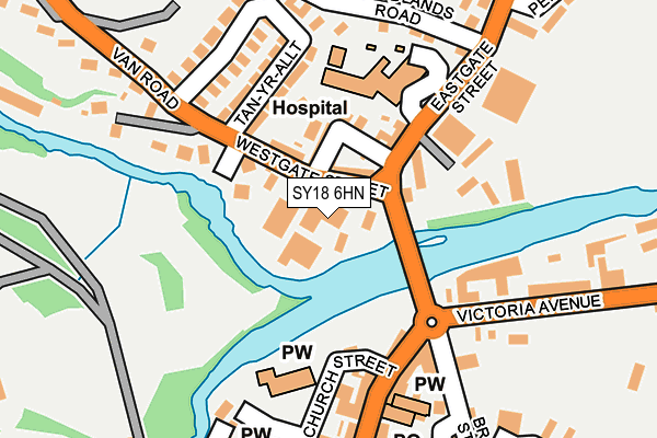 SY18 6HN map - OS OpenMap – Local (Ordnance Survey) SY18 6HN map - OS OpenMap – Local (Ordnance Survey)