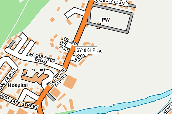 SY18 6HP map - OS OpenMap – Local (Ordnance Survey) SY18 6HP map - OS OpenMap – Local (Ordnance Survey)