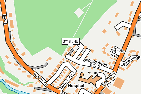 SY18 6HU map - OS OpenMap – Local (Ordnance Survey)