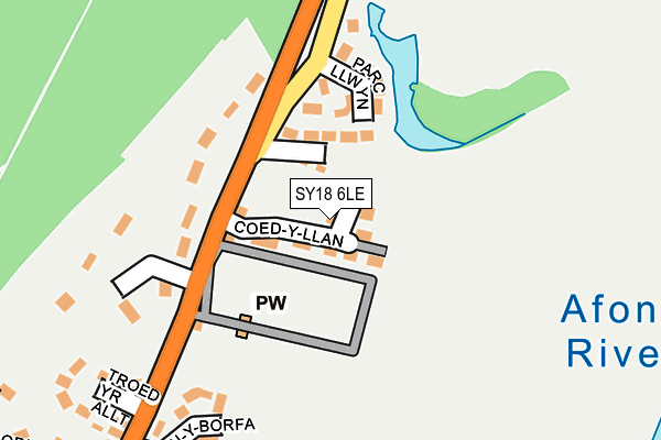 SY18 6LE map - OS OpenMap – Local (Ordnance Survey) SY18 6LE map - OS OpenMap – Local (Ordnance Survey)