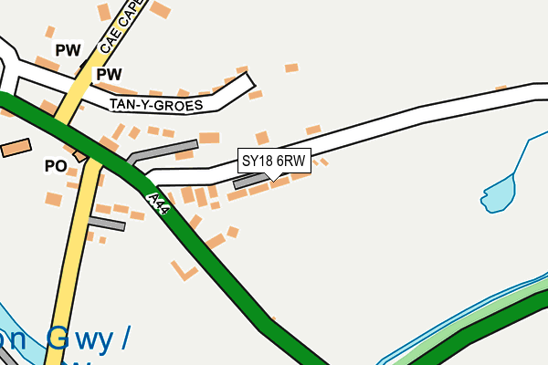 SY18 6RW map - OS OpenMap – Local (Ordnance Survey) SY18 6RW map - OS OpenMap – Local (Ordnance Survey)