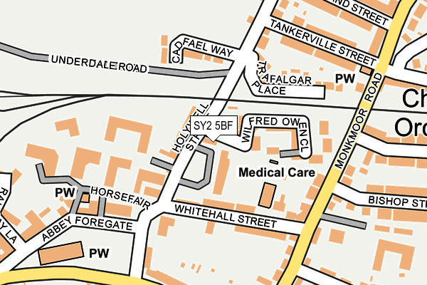SY2 5BF map - OS OpenMap – Local (Ordnance Survey) SY2 5BF map - OS OpenMap – Local (Ordnance Survey)