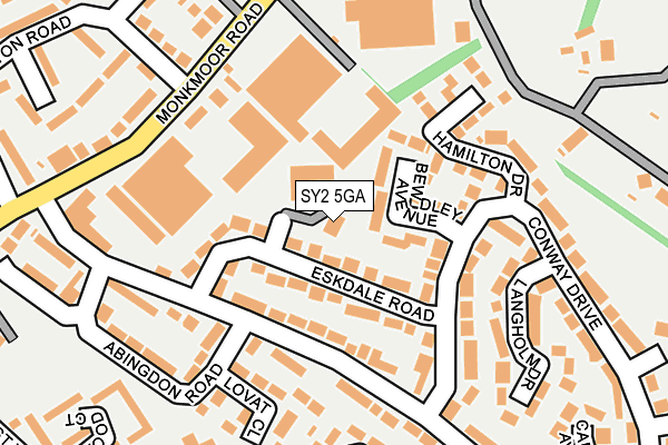 SY2 5GA map - OS OpenMap – Local (Ordnance Survey) SY2 5GA map - OS OpenMap – Local (Ordnance Survey)