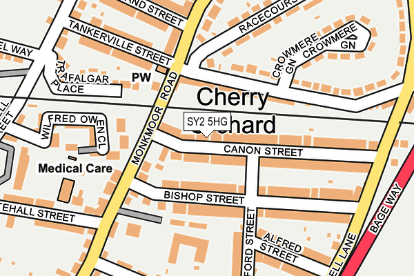 SY2 5HG map - OS OpenMap – Local (Ordnance Survey) SY2 5HG map - OS OpenMap – Local (Ordnance Survey)