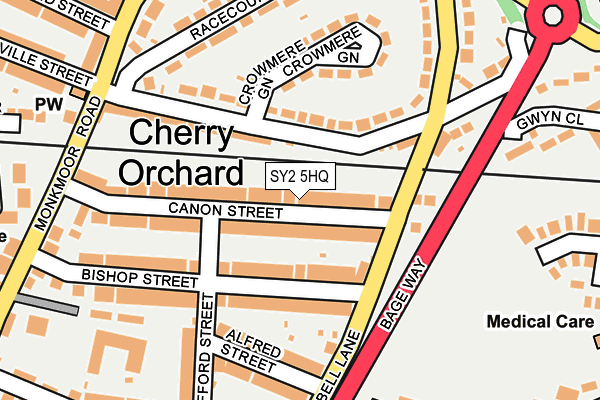 SY2 5HQ map - OS OpenMap – Local (Ordnance Survey) SY2 5HQ map - OS OpenMap – Local (Ordnance Survey)