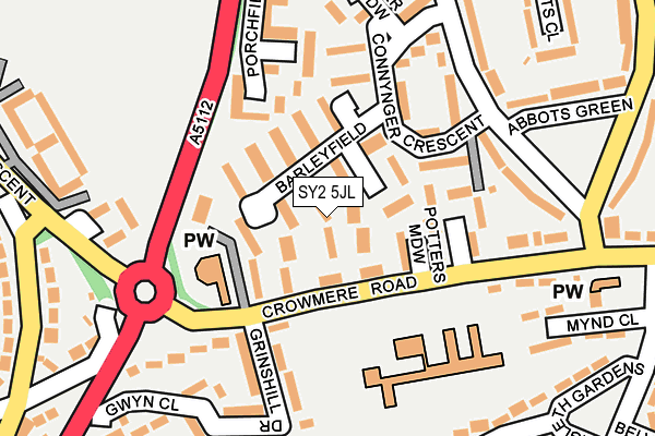 SY2 5JL map - OS OpenMap – Local (Ordnance Survey) SY2 5JL map - OS OpenMap – Local (Ordnance Survey)