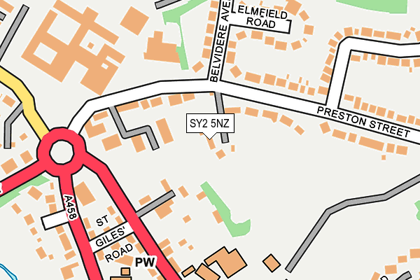 SY2 5NZ map - OS OpenMap – Local (Ordnance Survey) SY2 5NZ map - OS OpenMap – Local (Ordnance Survey)