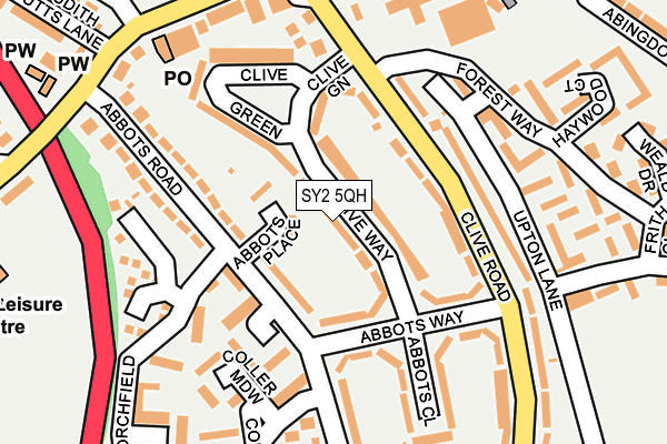 SY2 5QH map - OS OpenMap – Local (Ordnance Survey) SY2 5QH map - OS OpenMap – Local (Ordnance Survey)