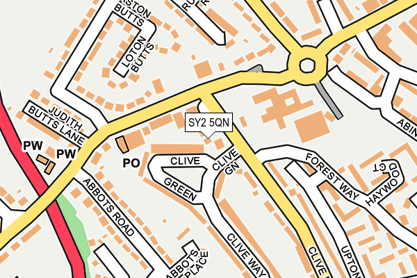 SY2 5QN map - OS OpenMap – Local (Ordnance Survey) SY2 5QN map - OS OpenMap – Local (Ordnance Survey)
