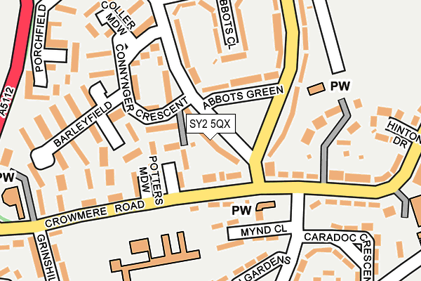 SY2 5QX map - OS OpenMap – Local (Ordnance Survey) SY2 5QX map - OS OpenMap – Local (Ordnance Survey)