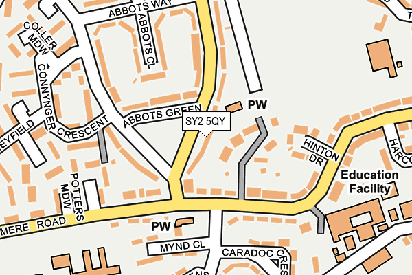 SY2 5QY map - OS OpenMap – Local (Ordnance Survey) SY2 5QY map - OS OpenMap – Local (Ordnance Survey)