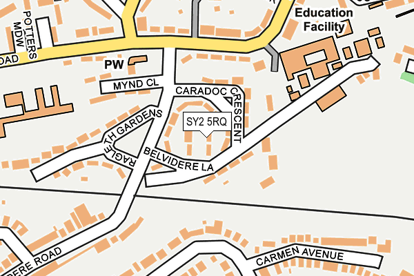 SY2 5RQ map - OS OpenMap – Local (Ordnance Survey) SY2 5RQ map - OS OpenMap – Local (Ordnance Survey)