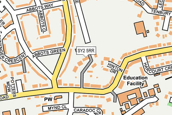 SY2 5RR map - OS OpenMap – Local (Ordnance Survey) SY2 5RR map - OS OpenMap – Local (Ordnance Survey)
