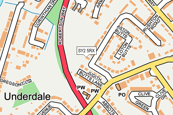 SY2 5RX map - OS OpenMap – Local (Ordnance Survey) SY2 5RX map - OS OpenMap – Local (Ordnance Survey)
