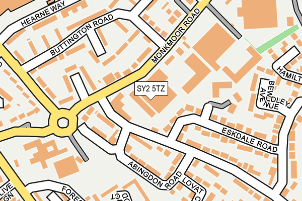 SY2 5TZ map - OS OpenMap – Local (Ordnance Survey) SY2 5TZ map - OS OpenMap – Local (Ordnance Survey)