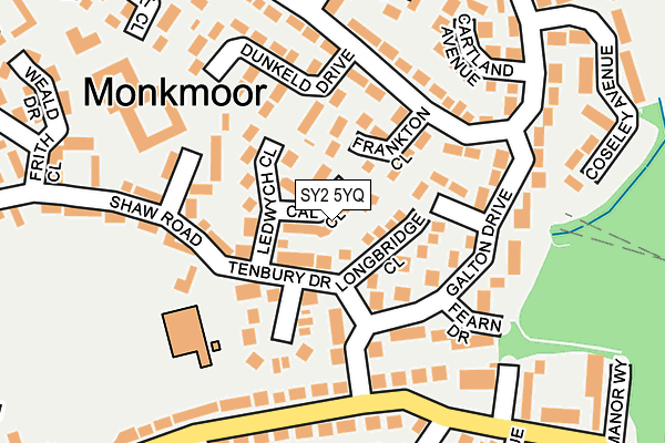 SY2 5YQ map - OS OpenMap – Local (Ordnance Survey) SY2 5YQ map - OS OpenMap – Local (Ordnance Survey)