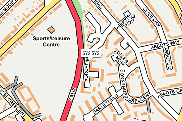 SY2 5YS map - OS OpenMap – Local (Ordnance Survey) SY2 5YS map - OS OpenMap – Local (Ordnance Survey)