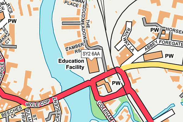 SY2 6AA map - OS OpenMap – Local (Ordnance Survey) SY2 6AA map - OS OpenMap – Local (Ordnance Survey)