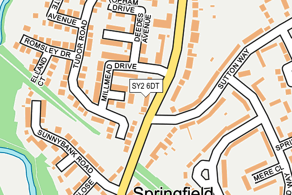 SY2 6DT map - OS OpenMap – Local (Ordnance Survey)